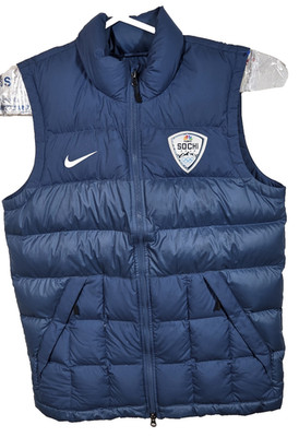 NIKE Puffer Vest SOCHI OLYMPICS 2014 NBC Size Mens MEDIUM BLUE