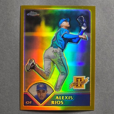 2003 Topps Chrome #212 Alex Rios RC Gold Refractor #d/449 1st year rookie Alexis