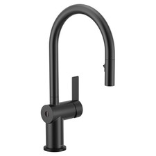 Moen 7622EW Cia 1.5 GPM 1 Hole Pull Down Kitchen Faucet - Black