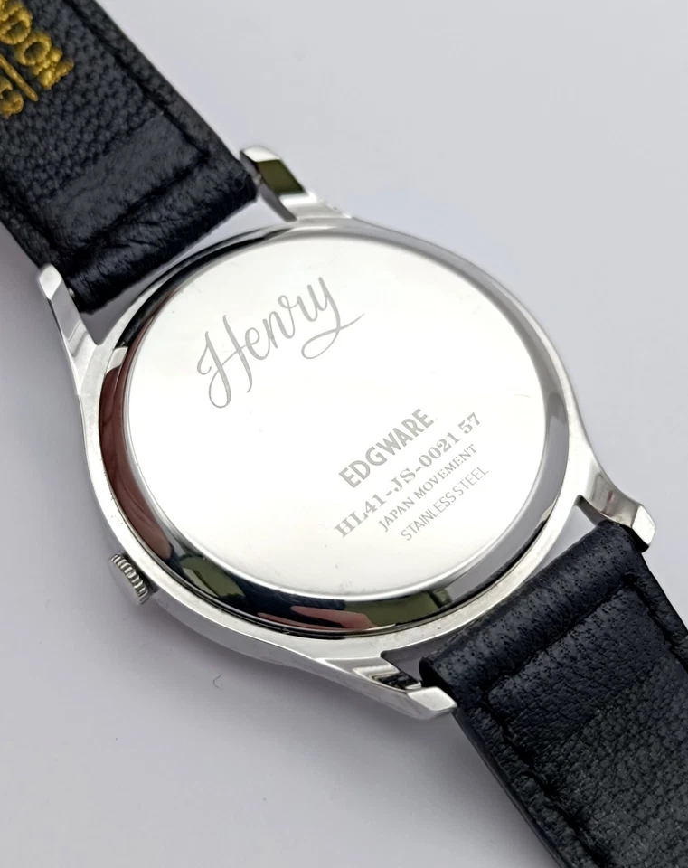Henry London Edgware aço inoxidável mostrador guilhoché data relógio social quartzo 40mm - Imagem 3 de 4