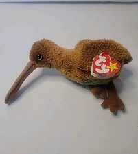 Ty Beanie Baby 1998 Retired Beak the Kiwi Bird Plush with Tag Errors