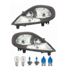 Scheinwerfer Set Schwarz inkl. Premium Lampen für Renault Trafic II Kasten FL