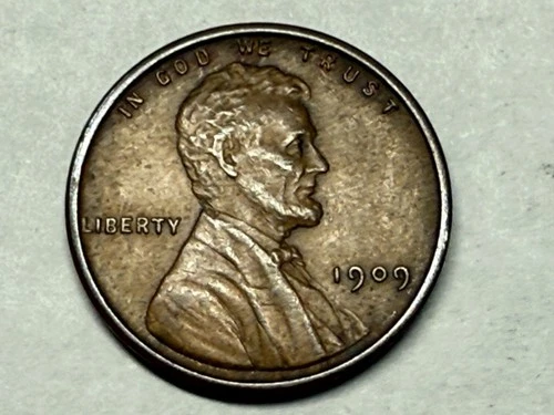 1909 VDB Lincoln wheat cent. Very nice AU. #u5