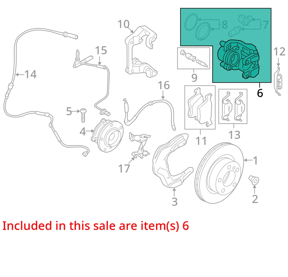 Pinza de conductor delantera con paquete M Sport para BMW 430i 755111 17-20 Foto 3 de 4