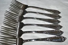 REED AND BARTON SELECT STAINLESS 18/10 FLATWARE CHINA "MONIQUE"(6) SALAD FORKS