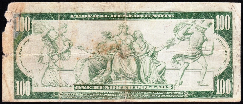 *RARE* 1914 $100 KANSAS CITY Federal Reserve Note! FREE SHIPPING! J236520A - Image 3 of 3