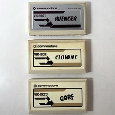 Commodore VIC-20 Vintage Video Games Lot 3 Avenger Gorf Clowns 1980 s UNTESTED
