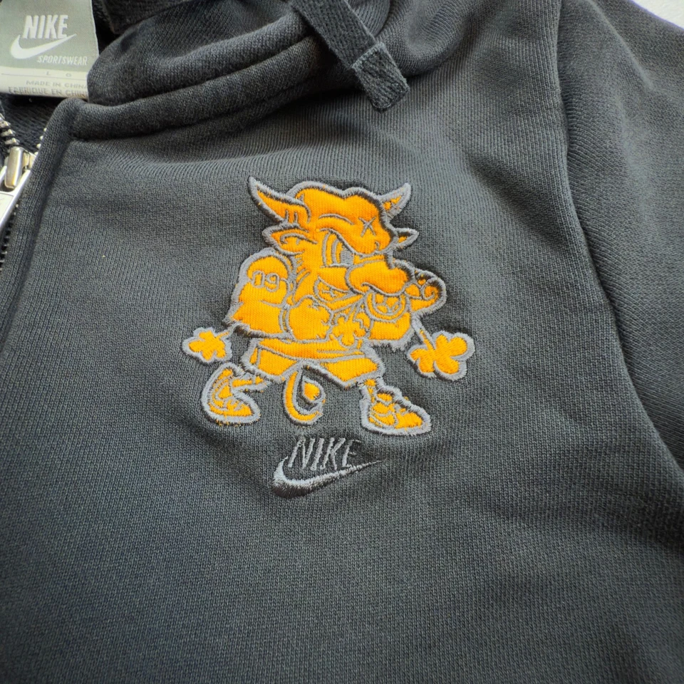 Sudadera con Capucha Nike Born To Lead 09 Niños Cremallera Completa Negra Naranja Detalle Gráfico Talla L Foto 3 de 4