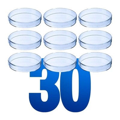 LabXcel Petri Dishes 90x15mm Vented Lid   PS Clear, for Lab & School Use 30x