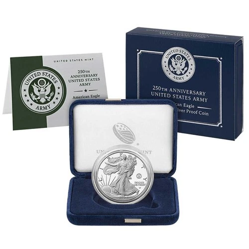 2025-W $1 1-oz Proof American Silver Eagle 250th Anniversary Army Privy w/ Box,
