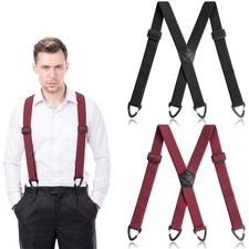 4 Clip Suspenders for Men