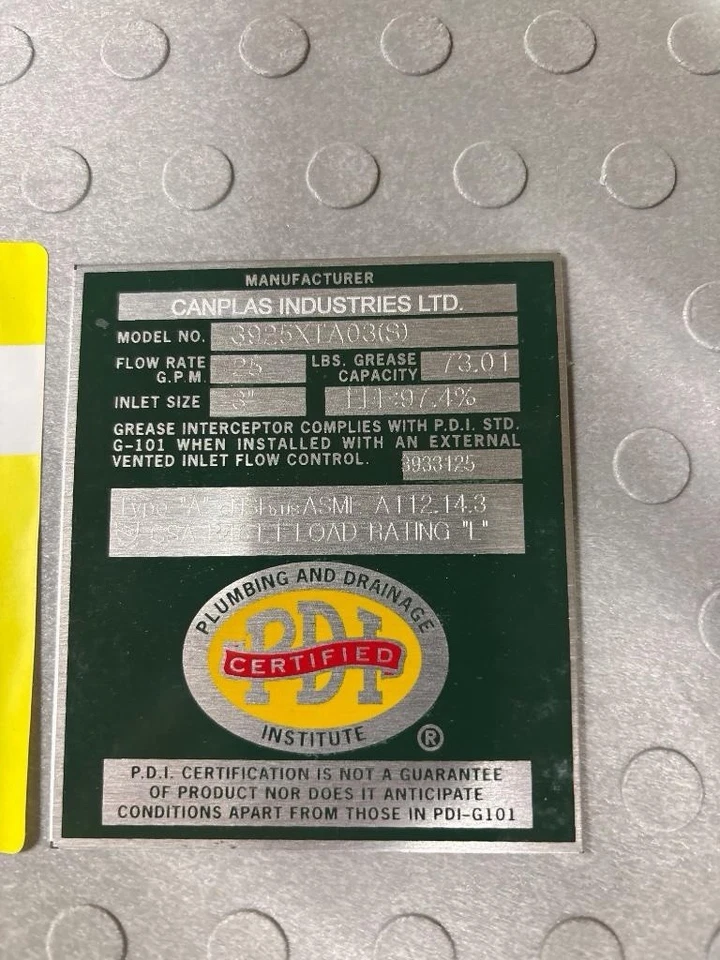 Canplas Industries Fettabscheider 25 GPM 73,01 lbs Fettkapazität - Bild 3 von 3