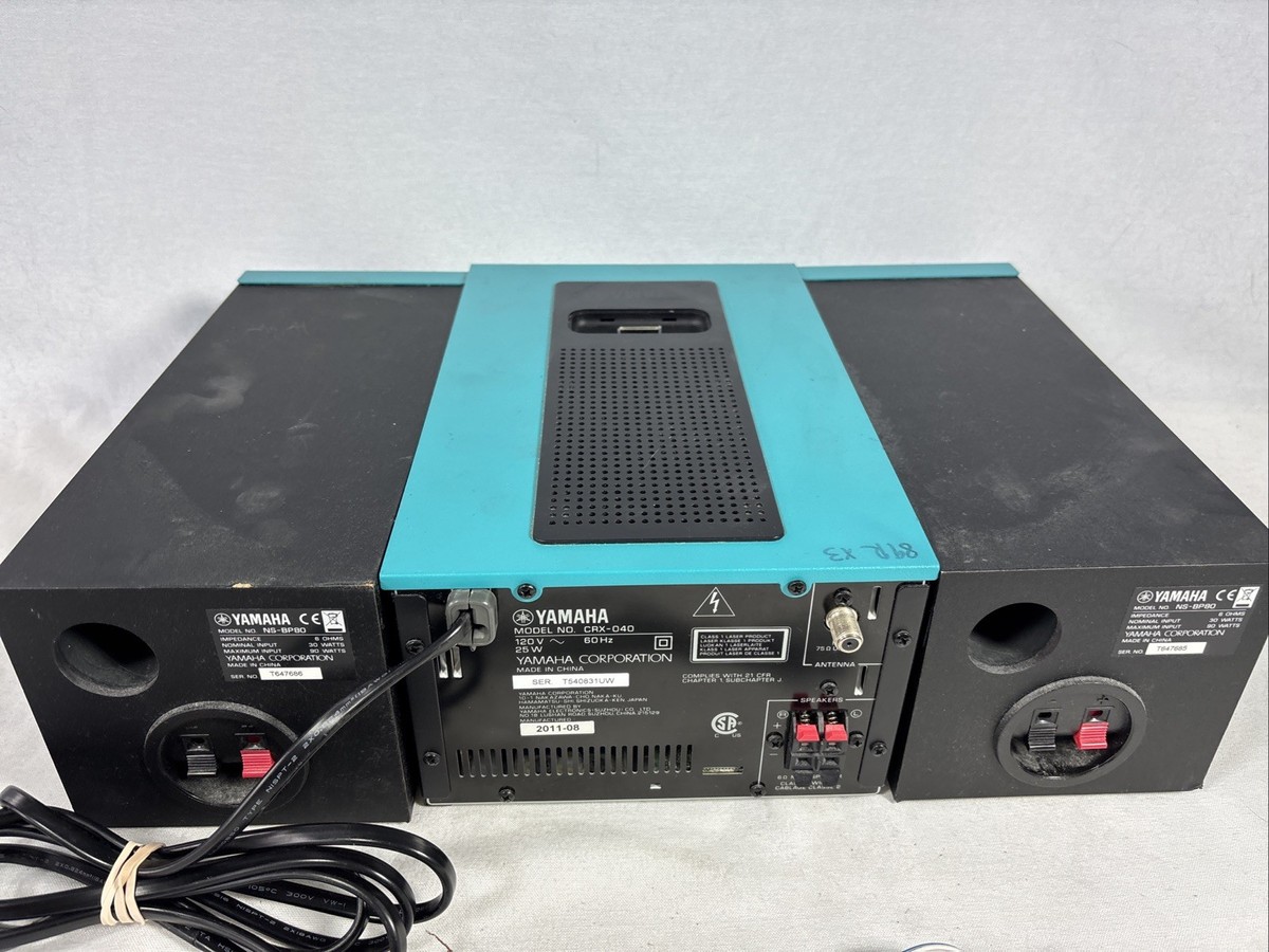 Yamaha CRX-040 CD Player Receiver Teal Complete Speakers iPhone