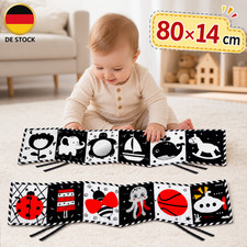 F&uuml;r S&auml;uglinge Kontrastbuch Stoffbuch Doppelseit Babybuch Schwarz Wei&szlig; Faltbar