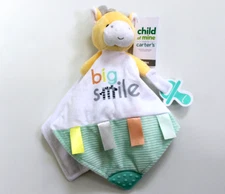 Carter's Giraffe Plush Lovey Pacifier Holder Security Blanket Rattle Crinkle 14"