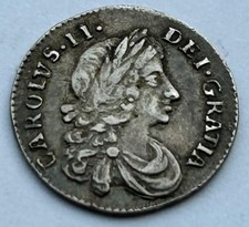 1672 Charles II Silver Maundy Penny Coin