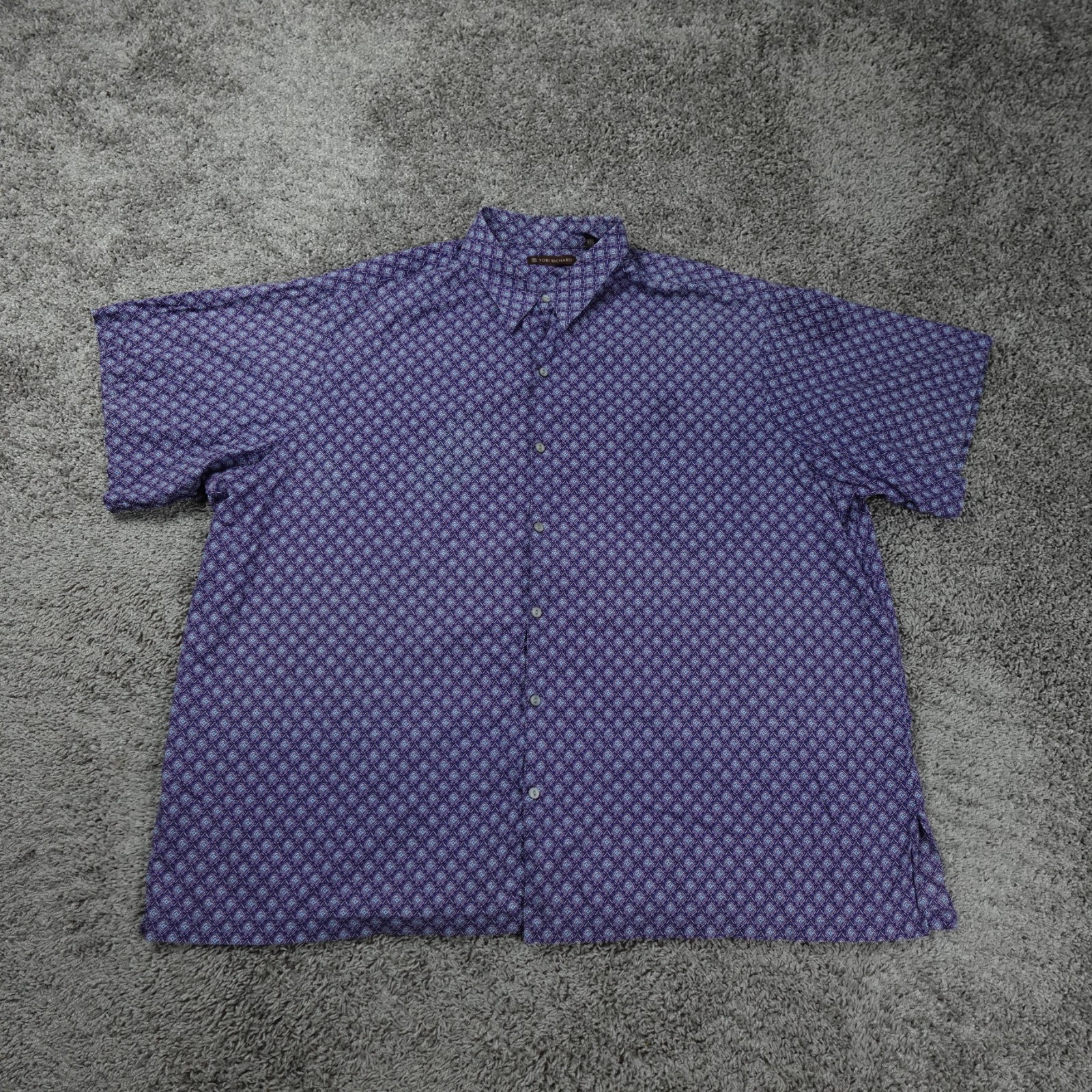 Tori Richard Shirt Hawaiian Mens 3XB Big Geometric Print Beach Lightweight 3XL