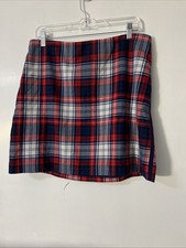 VINEYARD VINES Wool Blend Plaid Skirt size 12 Lined Zip Back
