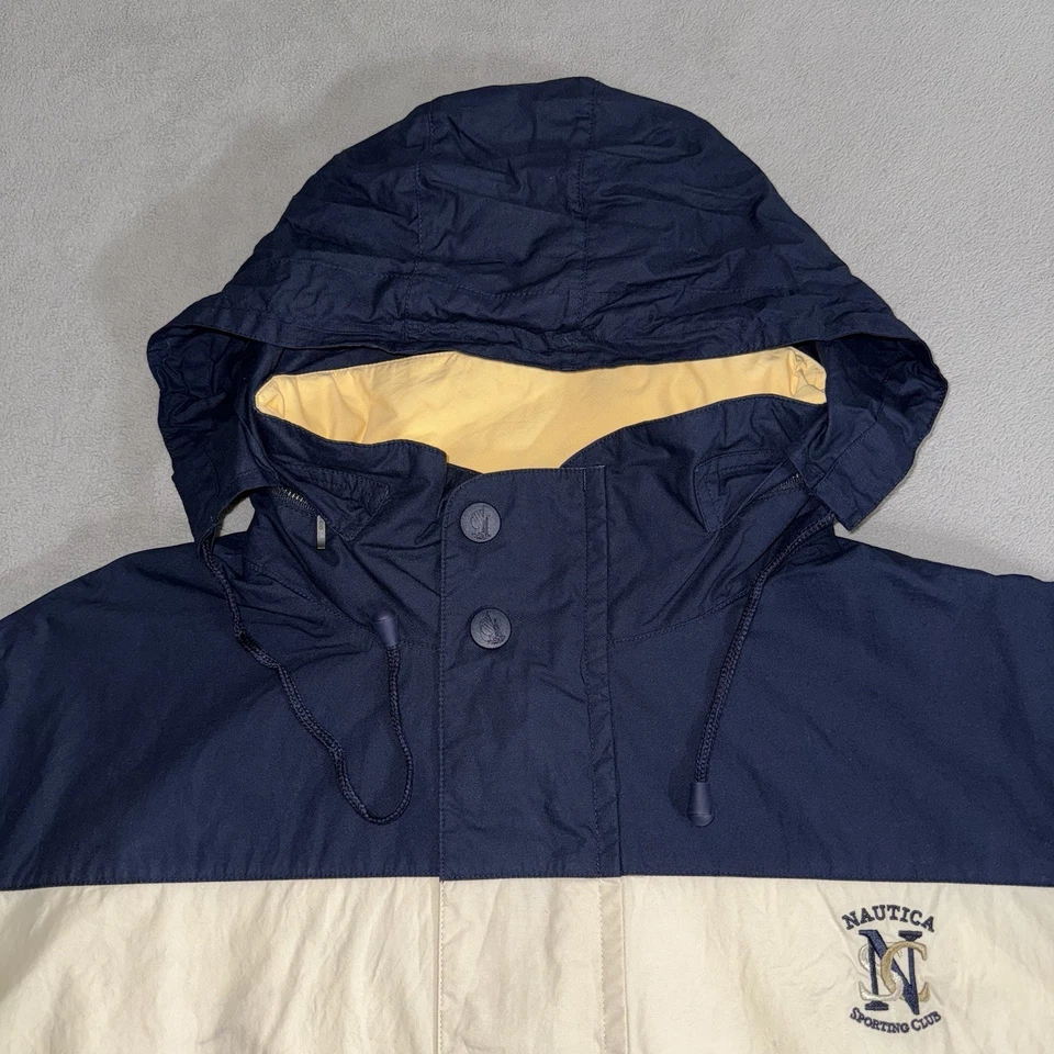 Vintage Nautica Striped Reversible Windbreaker Jacket XXL Hip Hop Outdoors 90s - Image 3 of 4