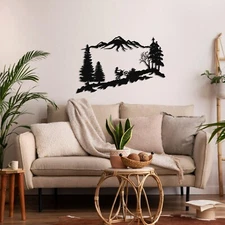 Motocross Metal Wall Art, Metal Wall Decor, Wall Hangings, Mountain Wall Art