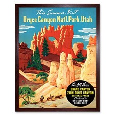 Travel Tourism Bryce Canyon Rock Bridge Utah Usa 12X16 Inch Framed Art Print