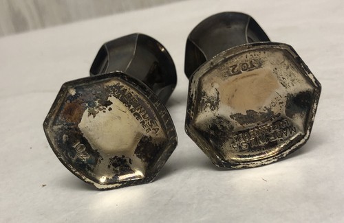 Vintage LaFrance Reg Made In The USA Salt and Pepper Shakers 102 Silver Plated - Picture 4 of 8