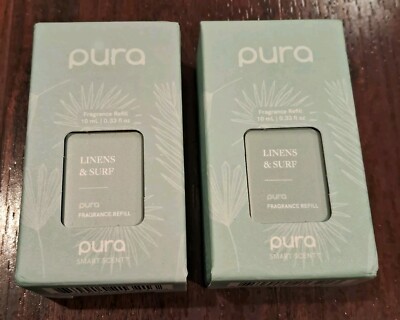 PURA Smart Scent Fragrance Refill ~ Linens & Surf 0.33 fl oz ~ Set of 2