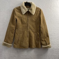 Twenty/twenty Suede Jacket Womans Medium Solid Brown Long Sleeve Full Zip