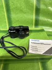 Olympus SUPERZOOM 120 PANORAMA Black Point Shoot 35mm Film Camera. Works Great