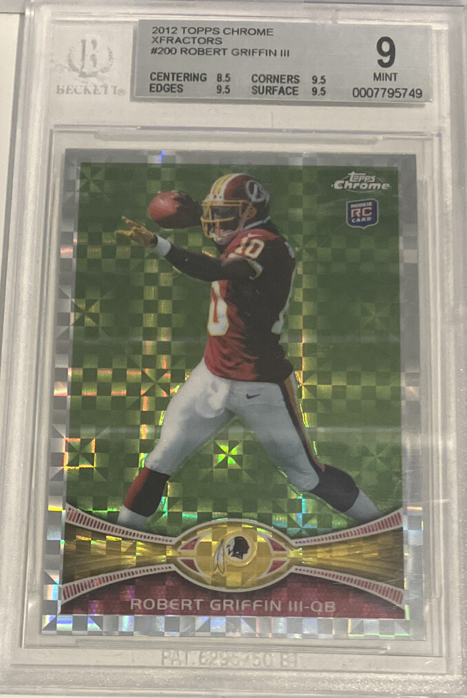 2012 Topps Chrome XFractor Robert Griffin III Redskins RC Rookie BGS 9