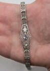 1920s Vintage Art Deco Fine Jewelry Bracelet Filigree White Gold Diamond