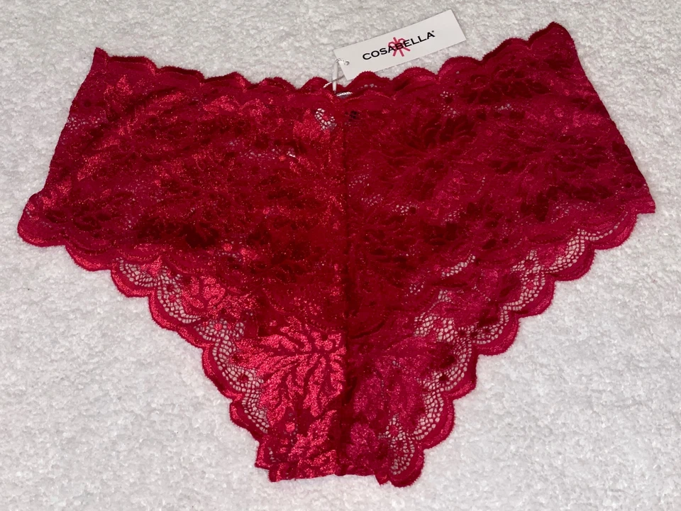 Pantalón Corto COSABELLA Ballet Encaje Rojo Místico Cheeky Boyshort Panty NUEVO Para Mujer Talla L Foto 4 de 4