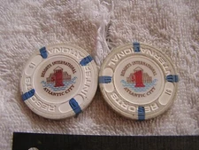 Lot 2 $1 Casino Chip Chips Resorts International, Atlantic City, NJ.