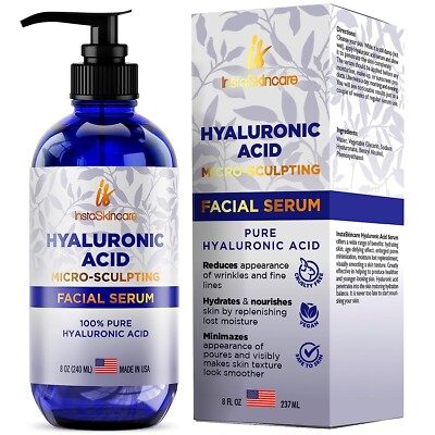 Hyaluronic Acid for Face  Anti-aging Serum  - 100% Pure Medical Formula  8oz