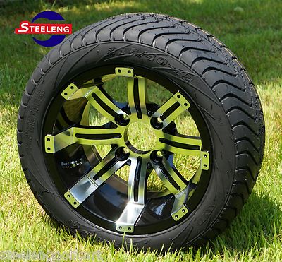 GOLF CART 12'' TEMPEST WHEELS and 215/40-12 DOT LOW PROFILE TIRES (SET OF 4) 