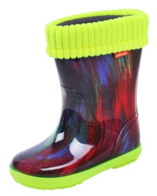 Bunte, gefütterte Regenstiefel Neonfarbe DEMAR
