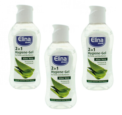 Elina med - 2 in 1 Hygiene Gel  - Aloe Vera  - 3x 100ml - Flasche in Reisegrösse