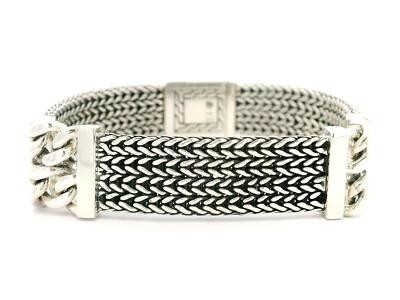 John Hardy Sterlingsilber Panzerstation Rata Webkette Armband