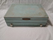vintage wooden jewelry box with drawers