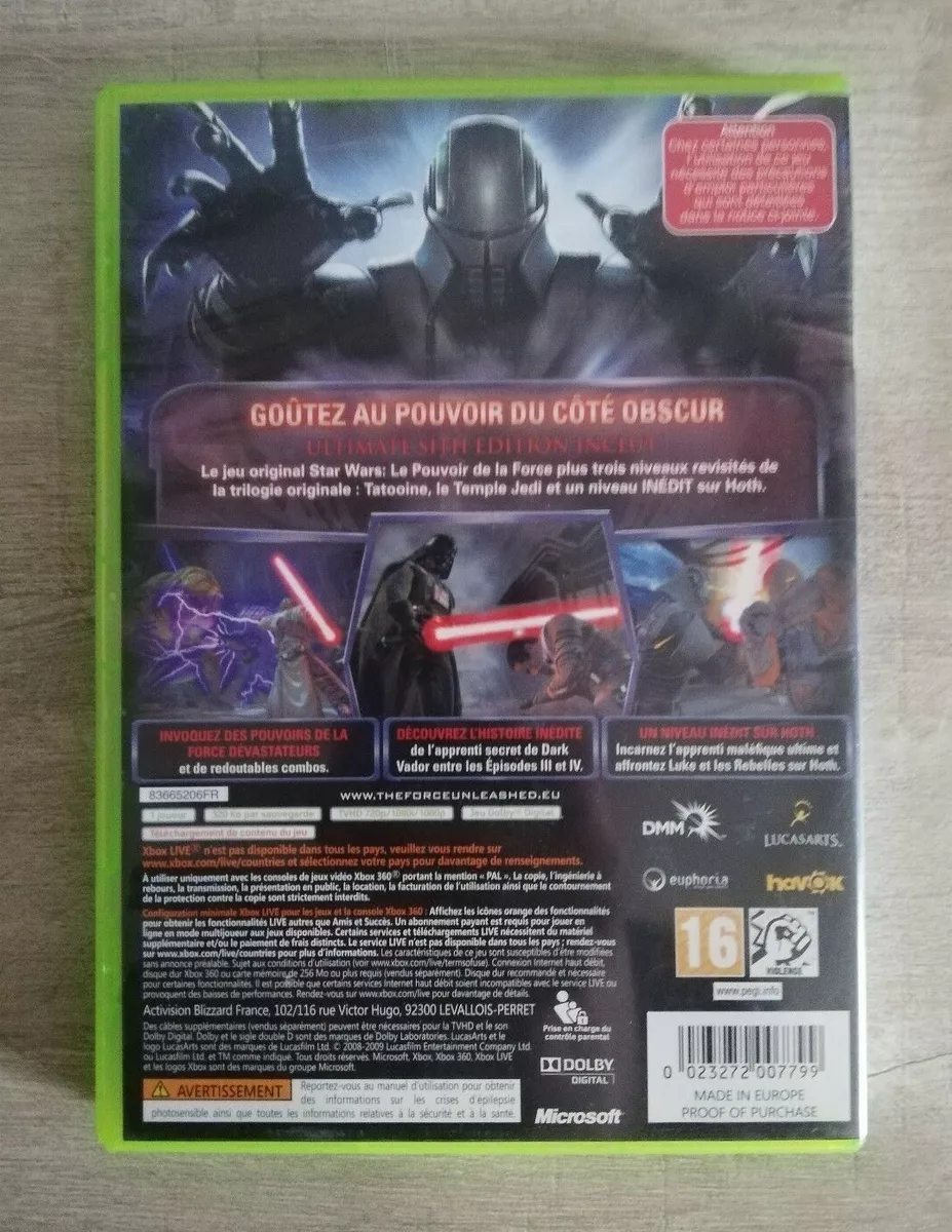 Star Wars Le Pouvoir De La Force Ultimate Sith édition Xbox 360 Star Wars le pouvoir de la force Ultimate Sith Edition PAL FR | eBay