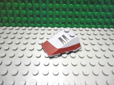 Lego 1 Light Bluish Gray 4x4 sloped wedge hull cover printed shuttle ship