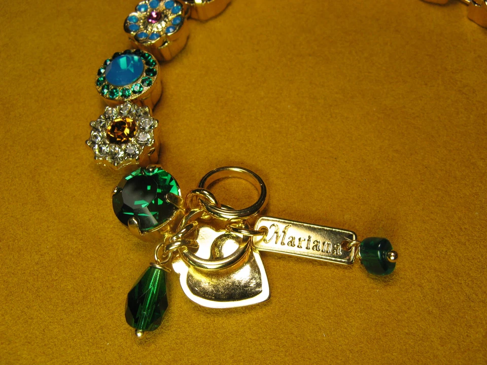 БРАСЛЕТ MARIANA SWAROVSKI МНОГОЦВЕТНАЯ МОЗАИКА желтое золото PL подарок на Рождество - Изображение 3 из 3