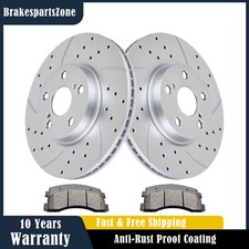 Front Brake Rotors and Pads fit for Ford Fusion Mazda 6 Drilled Slotted Brakes