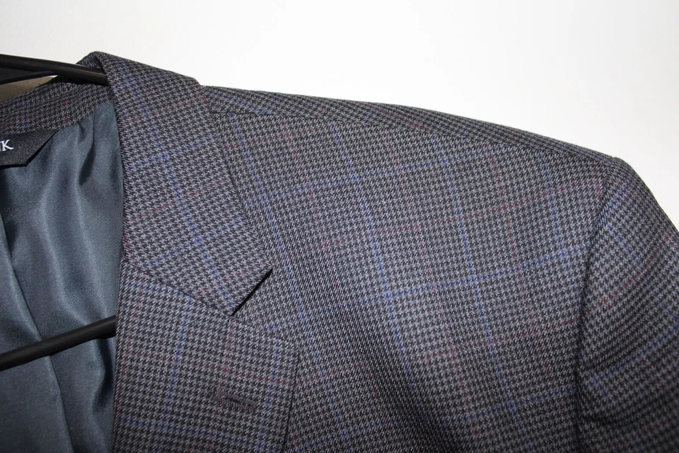 GRAY HOUNDSTOOTH JOS. A. BANK 100% WOOL SPORT COAT sz 52R blazer / suit jacket - Image 2 of 4