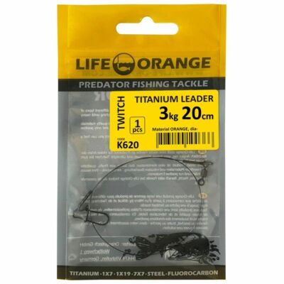 Titanium Vorfach TWITCH Life-ORANGE Titan Hecht Pike Leader Kink Free Knickfreie