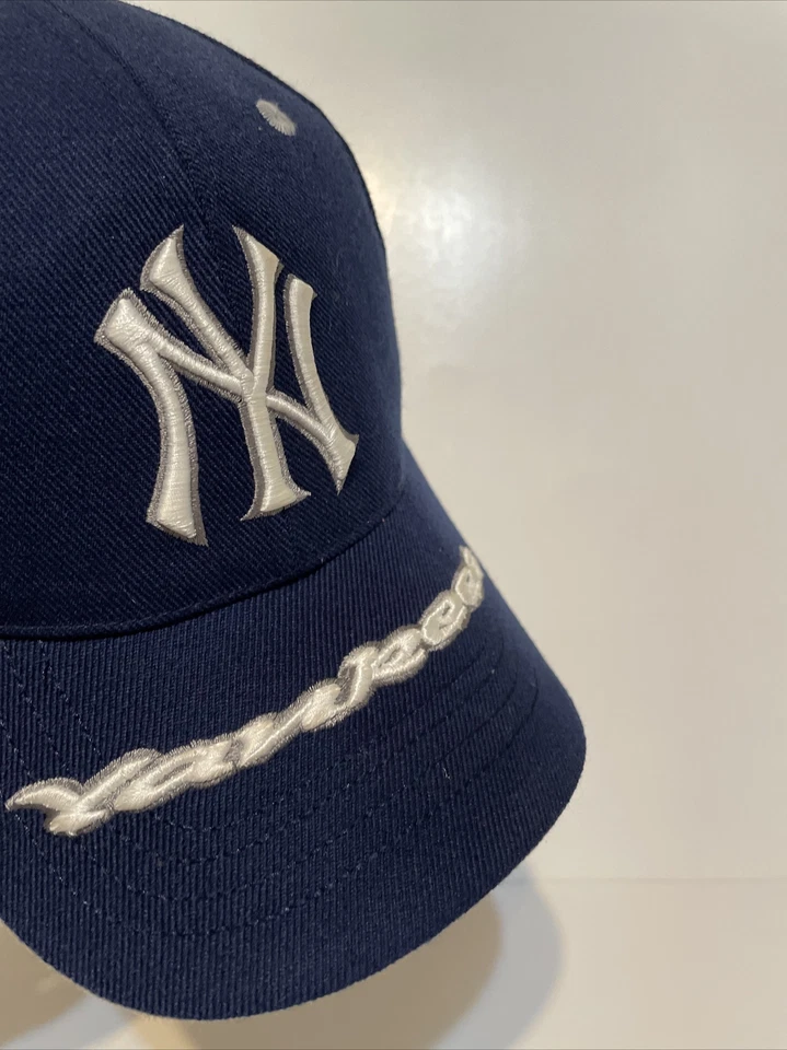 Sombrero Ajustable Aguja Americana De Colección New York Yankees Bordado Lana Acrílica Foto 3 de 4