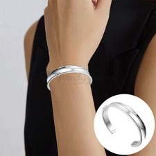 Elegant Silver Women Charm Bangle Cuff Bracelet Gift 925 Sterling Silver Plated