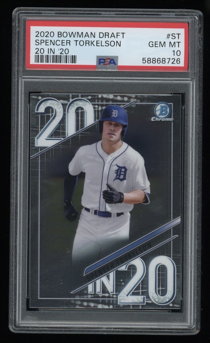 PSA 10 SPENCER TORKELSON 2020 Bowman Chrome Draft 20 in 20 PSA 10 SPENCER TORKELSON 2020 Bowman Chrome Draft 20 in 20