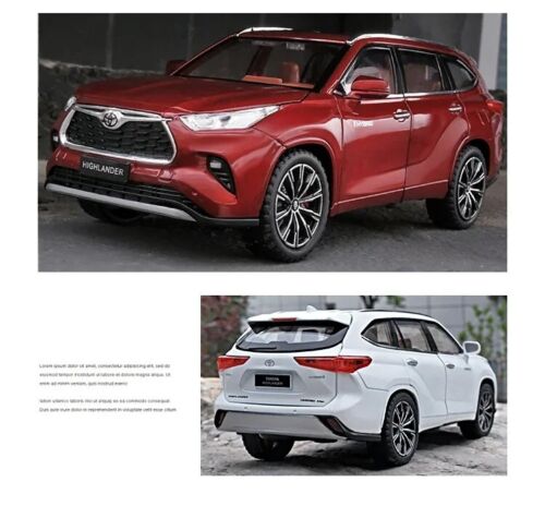 1/24 Toyota Highlander SUV Diecast Vehicle Model Car Toy Collectible Sound&Light - Picture 6 of 42