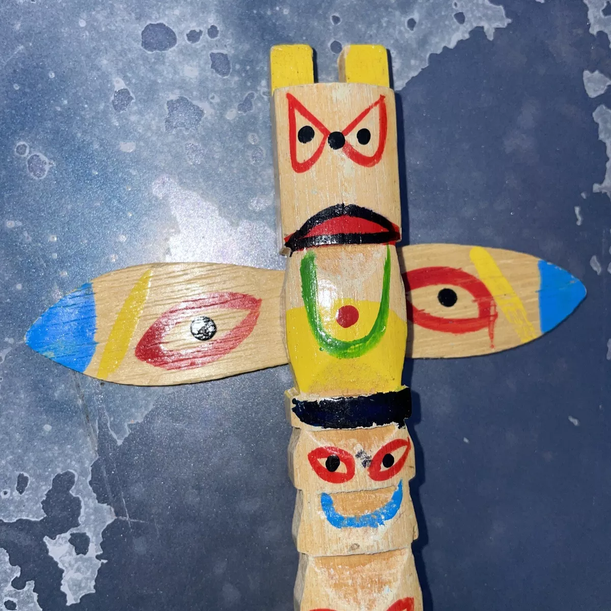 Shinnecock Totem Pole Native American Travel Souvenirs. Vintage! New York 5”